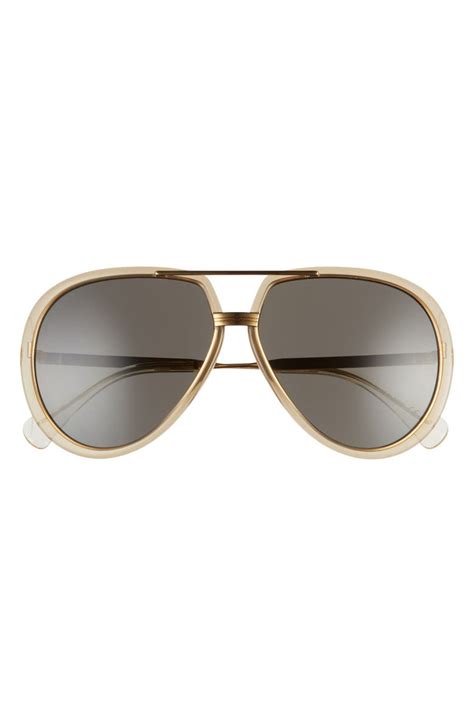 gucci white and gold aviator sunglasses|Gucci 61mm aviator sunglasses.